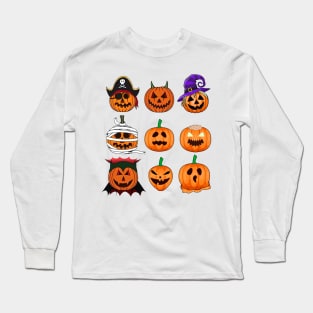 Halloween Costume Pumpkin Characters Long Sleeve T-Shirt